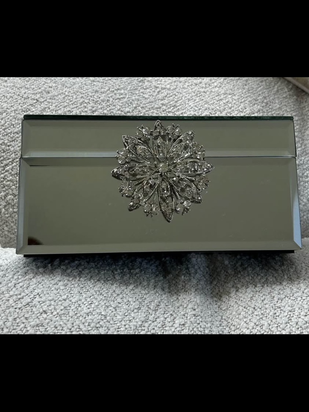 Crystal-Embellished Silver trinket box